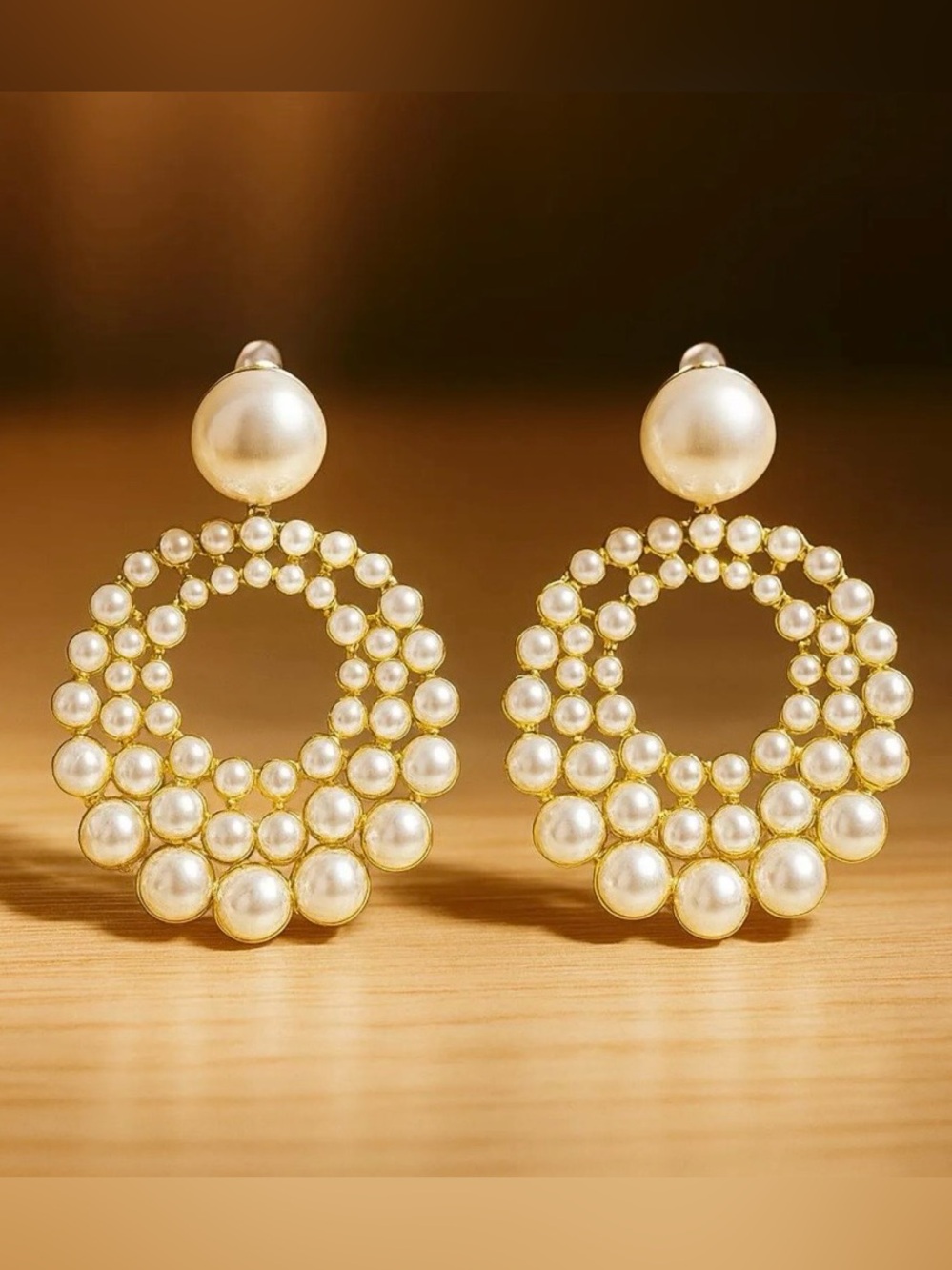 🆕 Bohemian Style Pearl Hoop Earrings